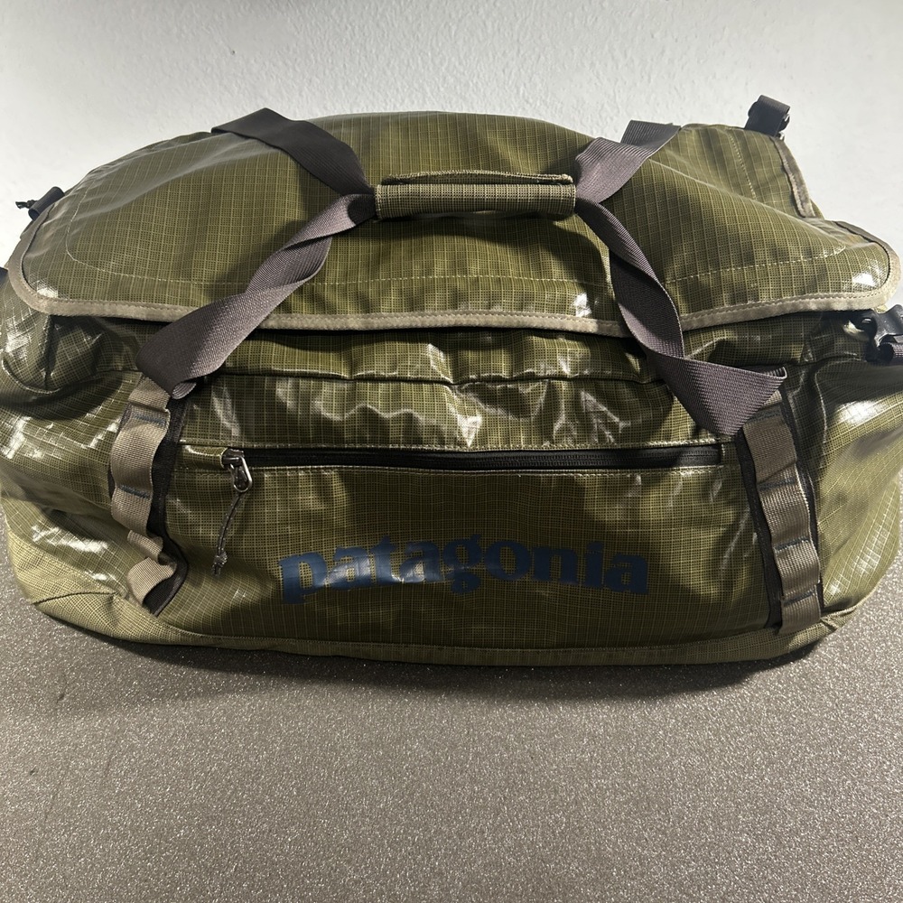 Patagonia Black Hole Duffel Bag 55L Olive Green Shiny Gloss Travel Discontinued
